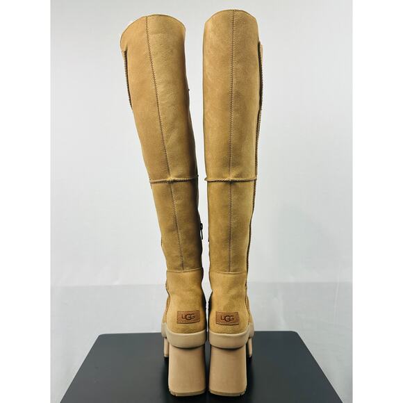 UGG Women's New Heights Platform Xtra Chestnut Shearling Boots 1157911 Size 9 - Picture 6 of 11